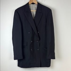 Hardy Amies for Henry Singer Mens Double Breasted Blazer Jacket 42 Tall Classic